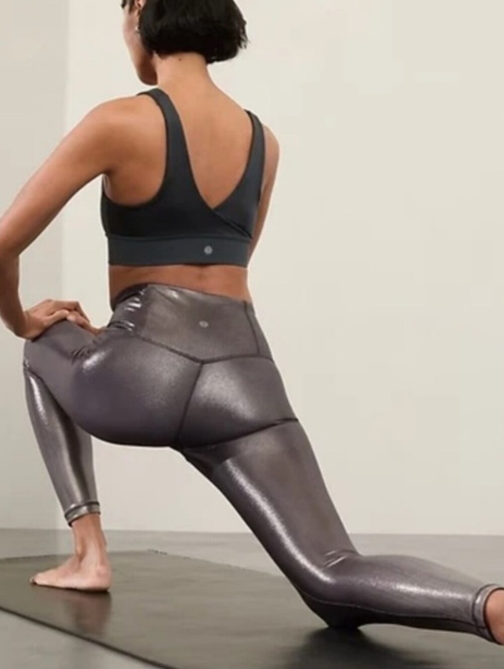 Athleta Elation Shine Tight Leggings Metallic Gray